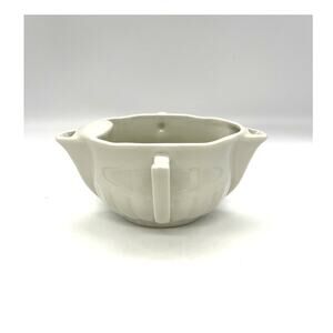 VTG PILLIVUYT White Porcelain Gravy Sauce Boat Fat Separator 2 Spouts 723 France